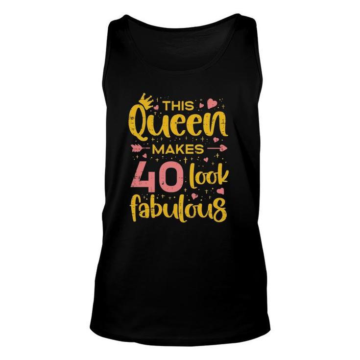 Queen Makes 40 Fabulous 1981 Happy 40Th Birthday Women Tank Top