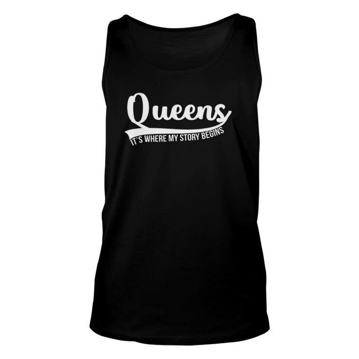 Queens It's Where My Story Begins Unisex Tank Top