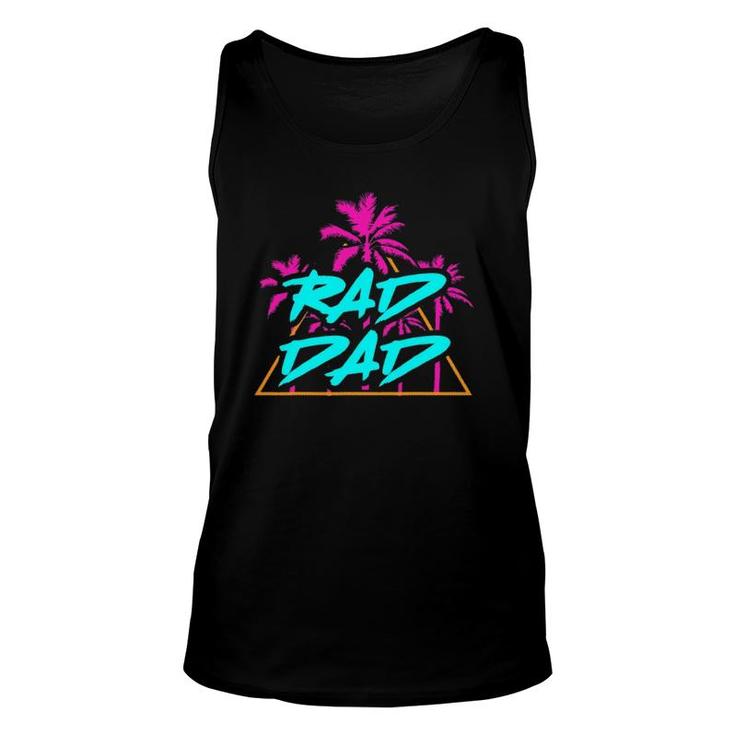 Rad Dad Vintage 80S Design Best Dad Daddy Papa Unisex Tank Top