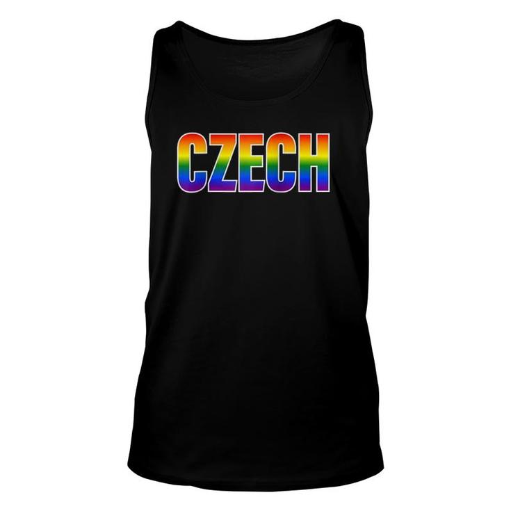 Rainbow Czech Gay Pride Lgbt Pride Raglan Baseball Tee Unisex Tank Top