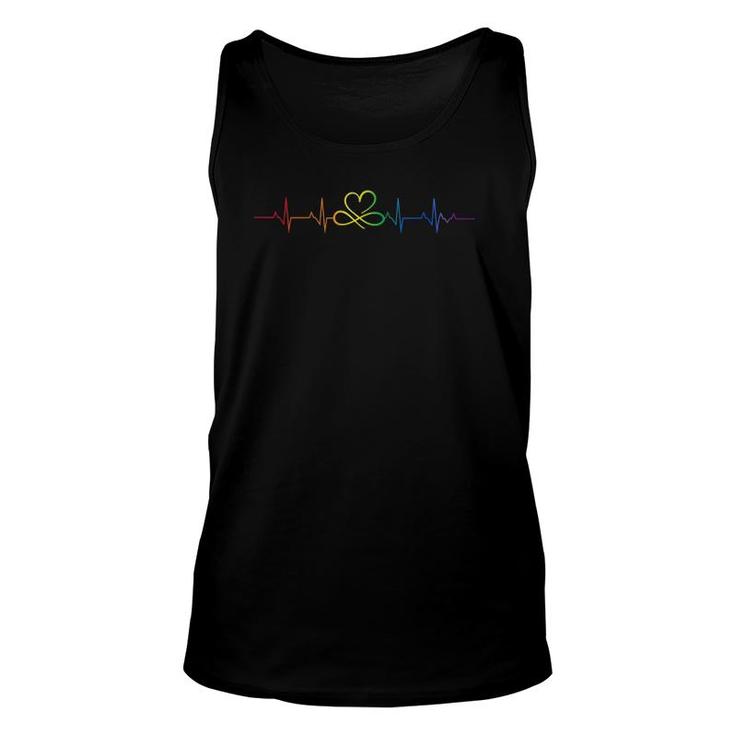 Rainbow Flag Lgbtq Heartbeat Gay Pride Month Lgbt Unisex Tank Top