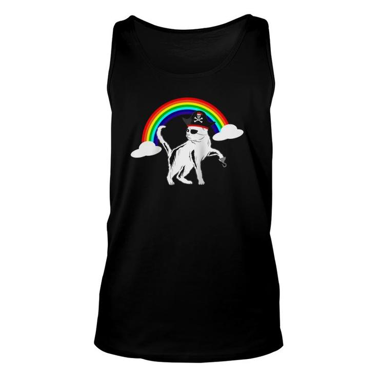 Rainbow Pirate Cat-Purrate Pirate Cat-Lgbt Pride Raglan Baseball Tee Tank Top