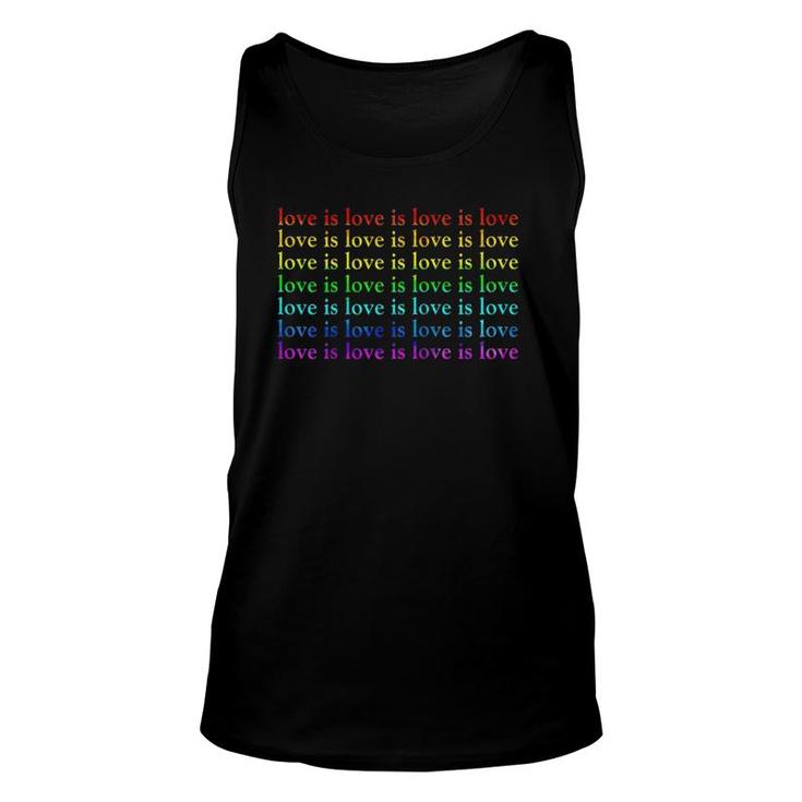 Rainbow Pride Love Is Love Raglan Baseball Tee Unisex Tank Top