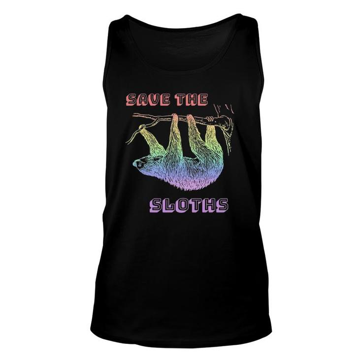 Rainbow Sloth - Save The South America Sloth Conservation Unisex Tank Top