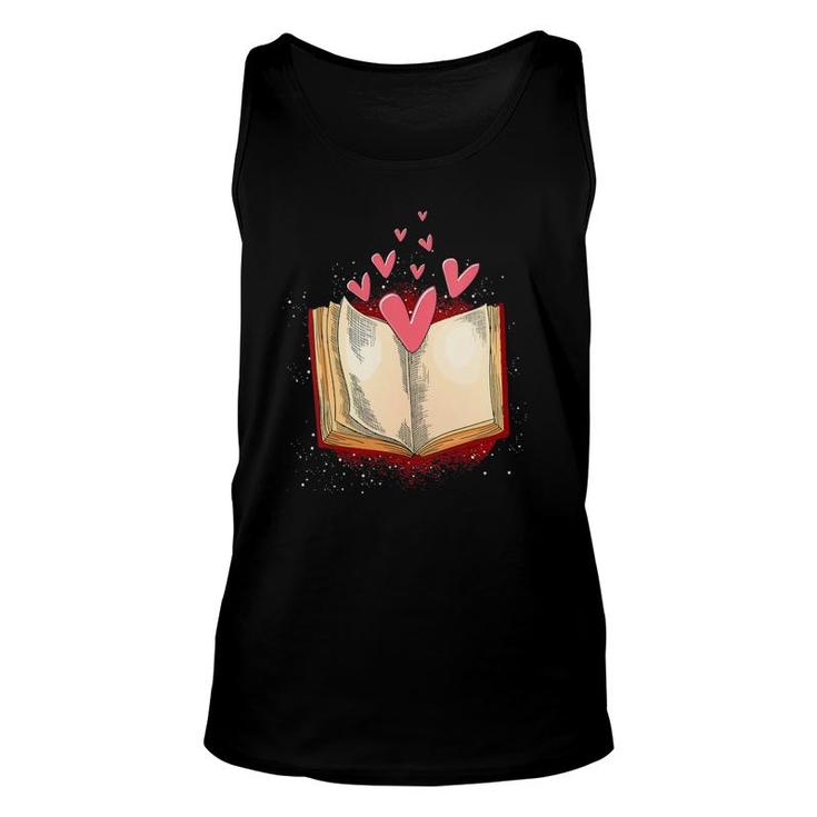 Womens Reader Bookworm Book Nerd Book Lover Heart Reading Tank Top
