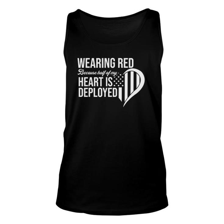 Red Friday Remember Everyone Deployed Soldier Husband Fiance Tank Top