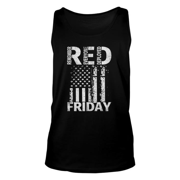 Red Friday Remember Everyone Deployed Us Flag Tee Unisex Tank Top