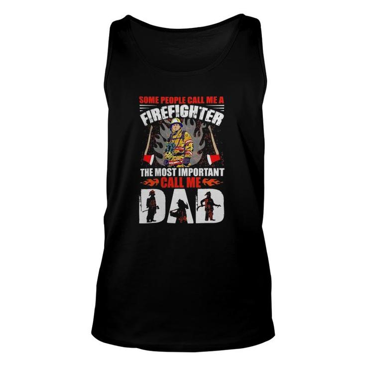 Red Line Cool Firefighter Graphics Dad Unisex Tank Top