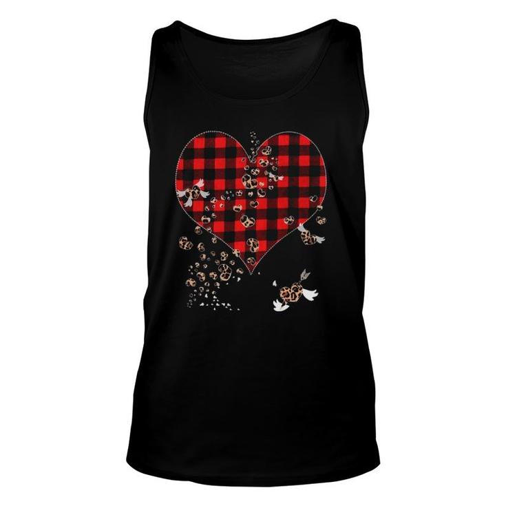 Red Plaid & Leopard Hearts  Cute Valentine's Day Unisex Tank Top