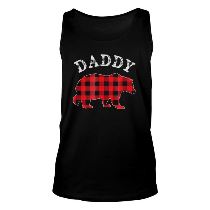 Red Plaid Daddy Bear Buffalo Matching Family Pajama Unisex Tank Top