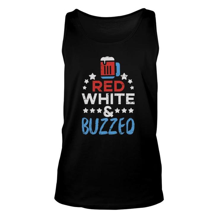 Red White And Buzzed Funny Usa 4Th Of July Drinking Team Unisex Tank Top