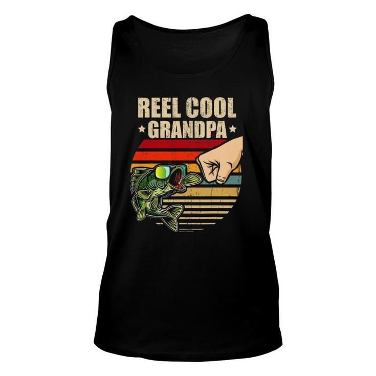 Reel Cool Grandpa Retro Fishing Father's Day Gift Fist Bump Unisex Tank Top