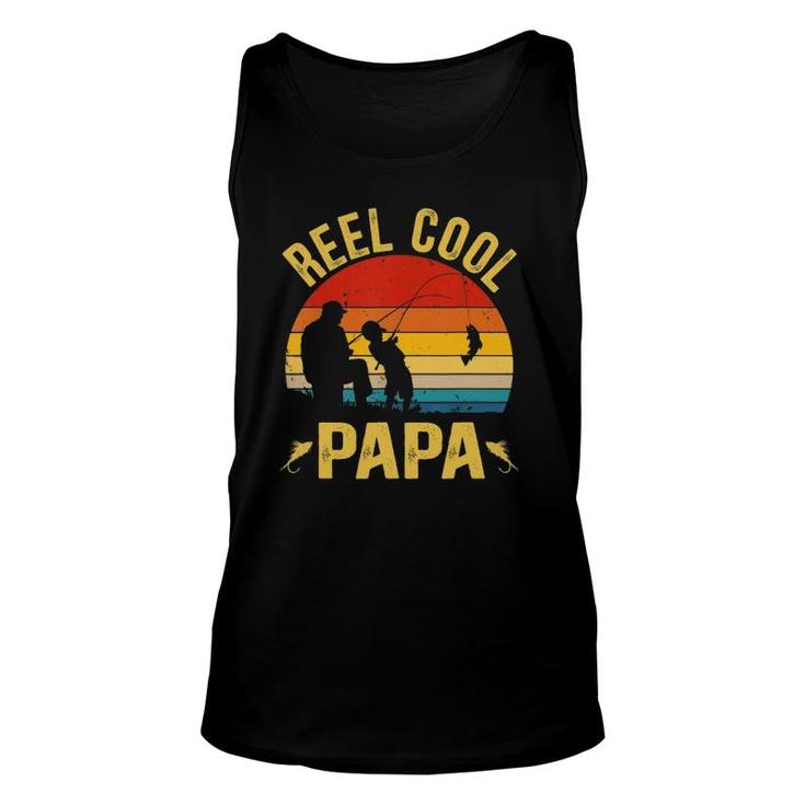 Reel Cool Papa  Funny Fishing Father's Day Unisex Tank Top
