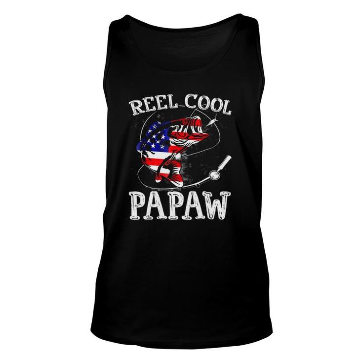 Reel Cool Papawfunny 4Th July Usa Flag Fishing Gifts Unisex Tank Top