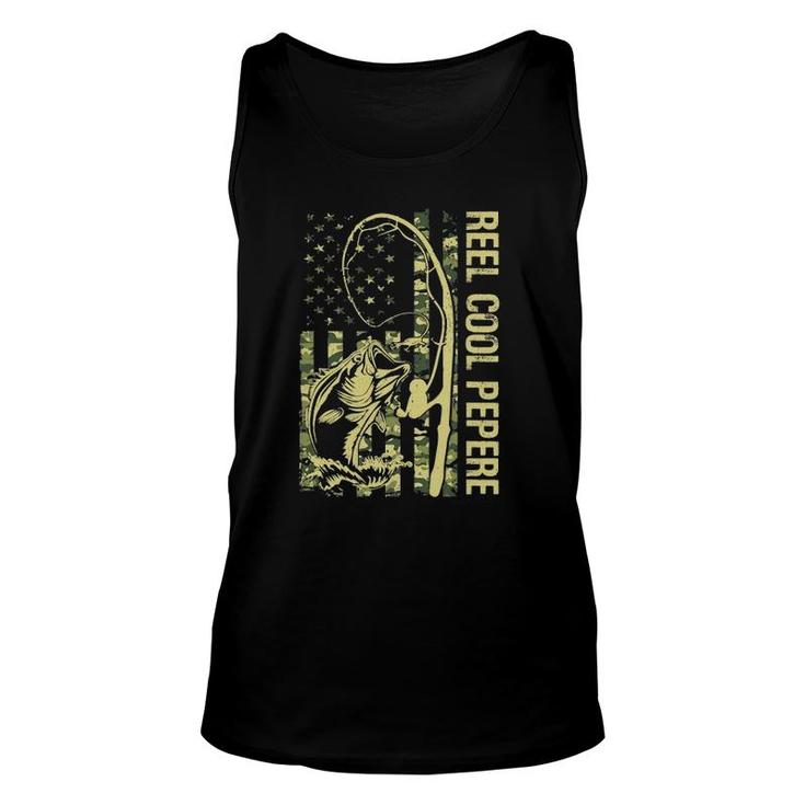 Reel Cool Pepere Camouflage American Flag Father's Day Unisex Tank Top