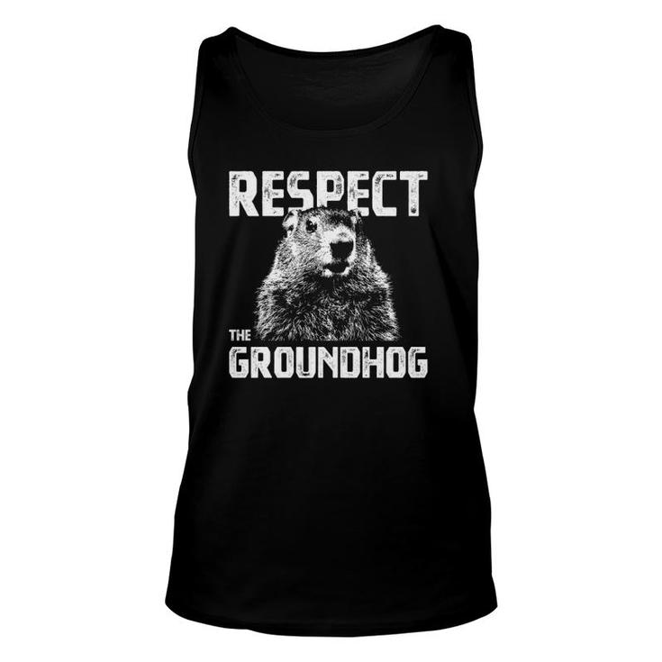 Respect The Groundhog - Funny Woodchuck Unisex Tank Top