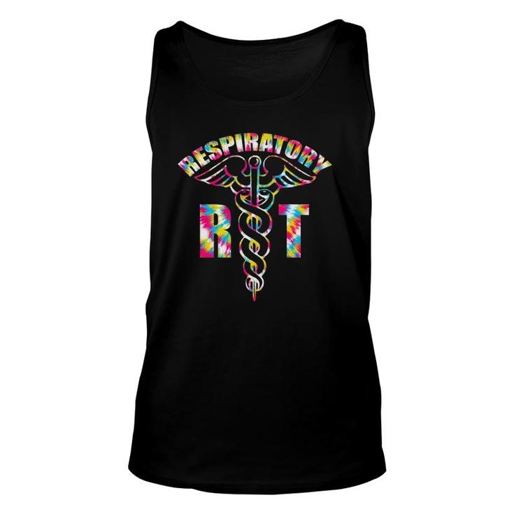 Respiratory Therapist Rt Therapy Colorful Tie Dye Design  Unisex Tank Top