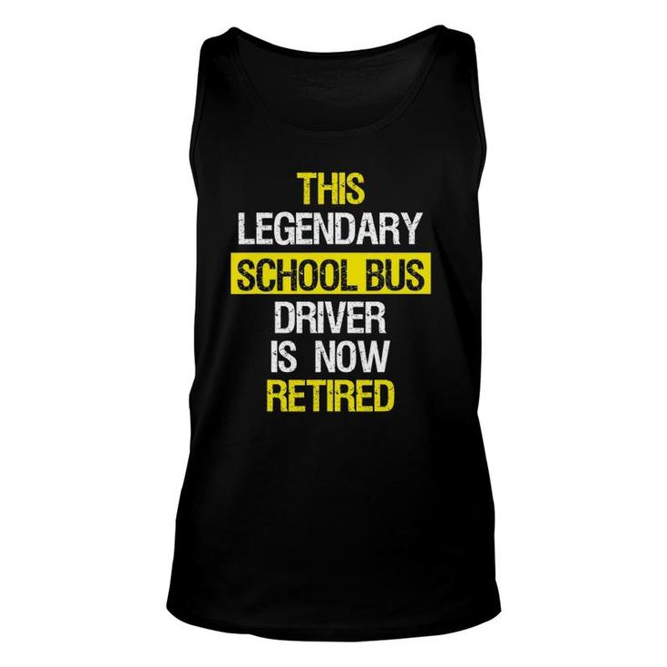 Retired School Bus Driver Gifts Distressed Pension Unisex Tank Top