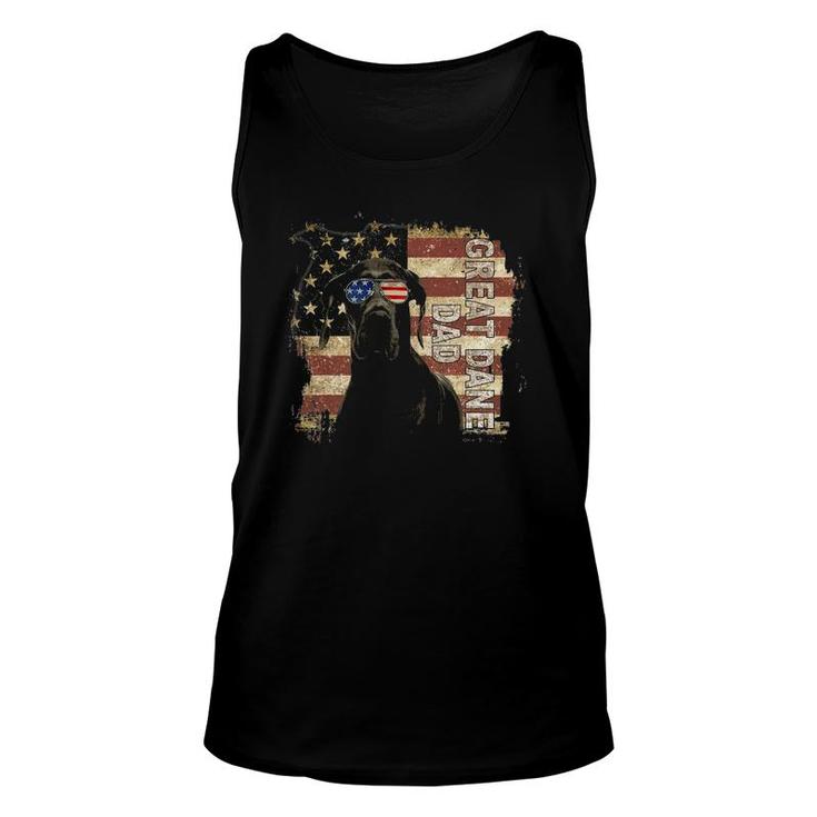 Retro Best Great Dane Dad Ever American Flag 4Th Of July Unisex Tank Top