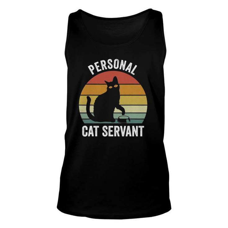 Retro Ca Black Cat Personal Cat Servant Cat Lover Unisex Tank Top