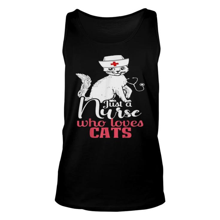 Retro For Cat Lovers, Cat, Just A Nurse Who Loves Cats Unisex Tank Top