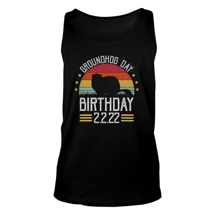 Retro Groundhog Day Birthday 2222 Party February Groundhog Unisex Tank Top