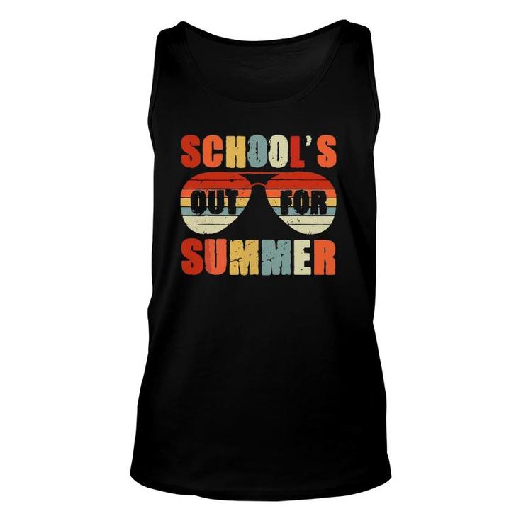 Retro Last Day Of School's Out For Summer Teacher Vintage Unisex Tank Top