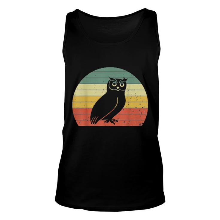 Retro Owl Vintage Owl Silhouette Bird Animal 70S 80S  Unisex Tank Top
