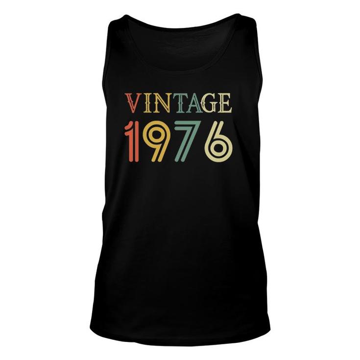 Retro Vintage 1976 46 Years Old Bday 46Th Birthday Unisex Tank Top