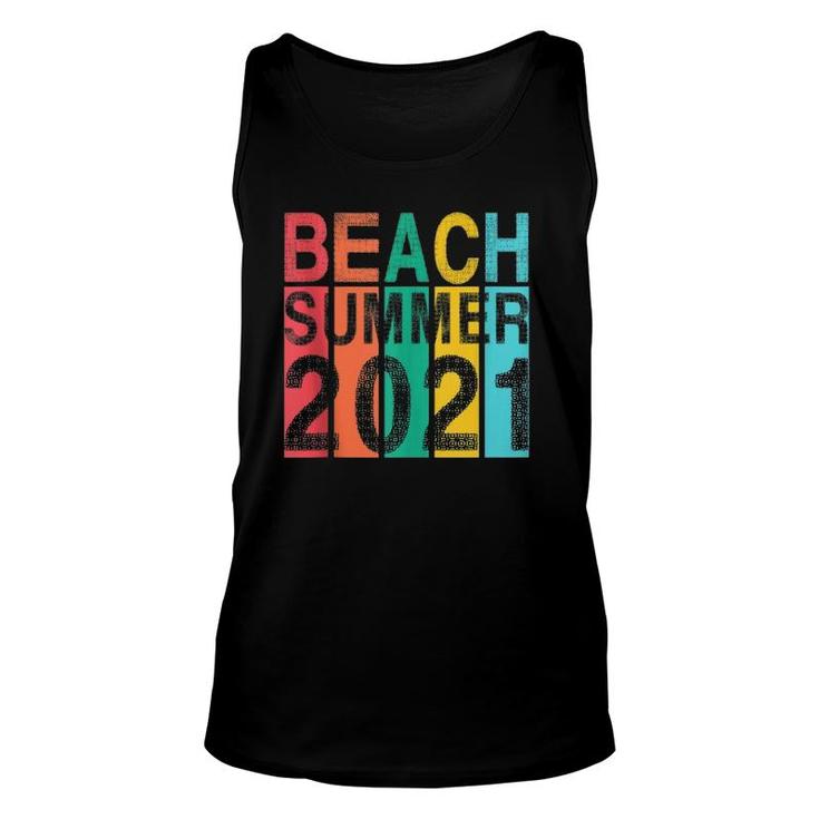 Retro Vintage Beach Vacation Summer 2021 Sunset Stripe Wear Tank Top