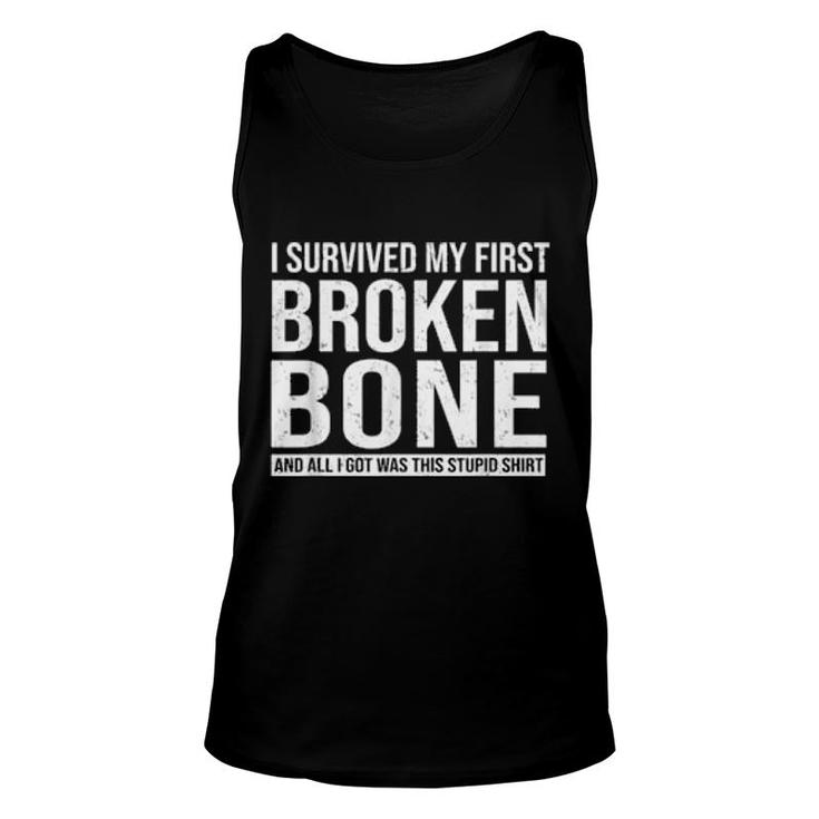 Retro Vintage Broken Bone Get Well Sarcastic Quote  Unisex Tank Top