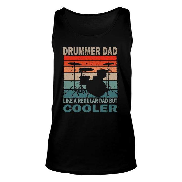 Mens Retro Vintage Drummer Dad Music Lover & Fan Father's Day Tank Top