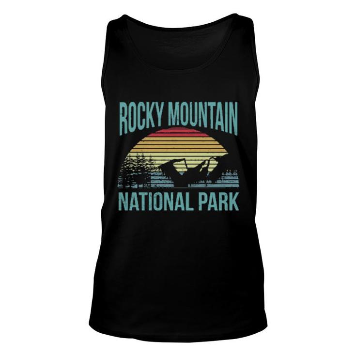 Retro Vintage National Park Rocky Mountain National Park Unisex Tank Top