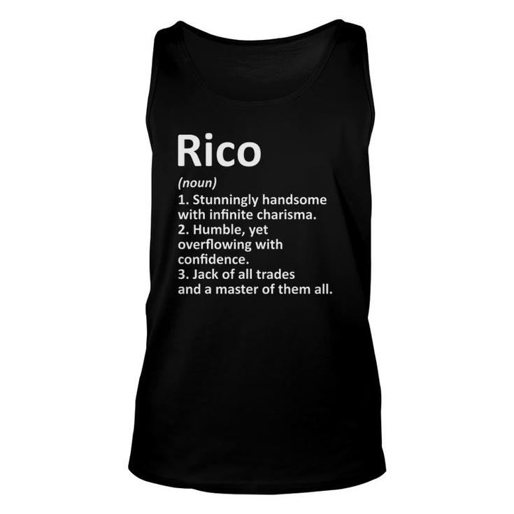 Rico Definition Personalized Name Funny Birthday Gift Idea Unisex Tank Top