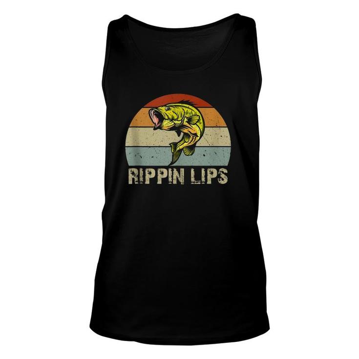 Rippin Lips Bass Fishing Gifts For Dad Father's Day  Unisex Tank Top
