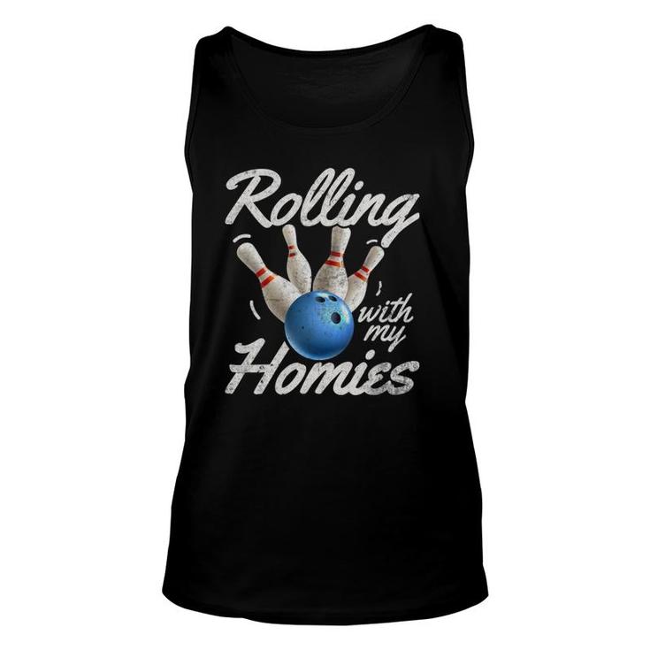 Womens Rolling With My Homies Bowling Bowler Bowling Team Tank Top