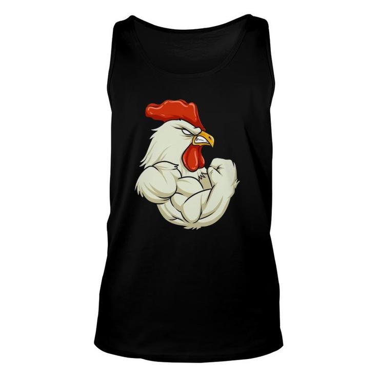 Rooster At The Gym Swole Workout Funny Gift Unisex Tank Top