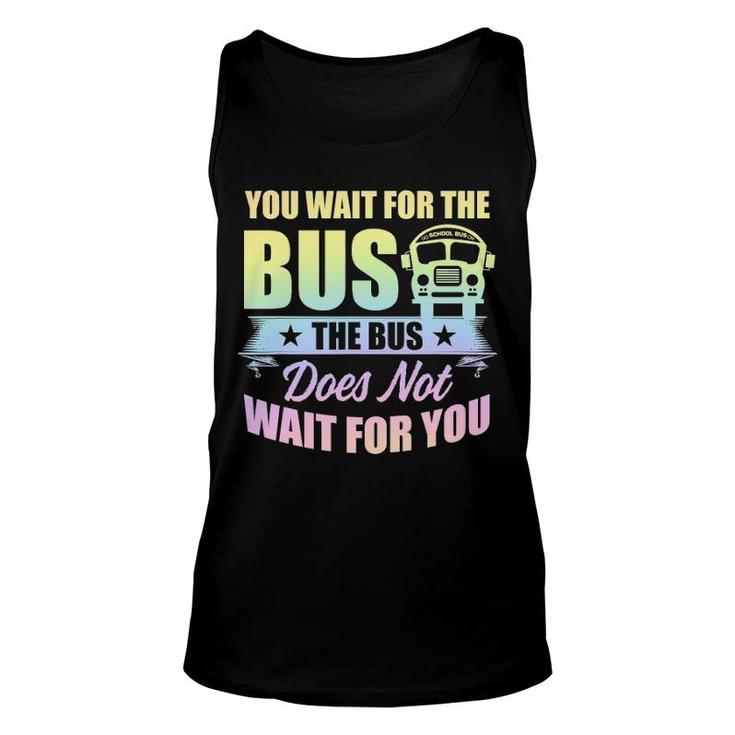 School Bus Driver Student Wait Stop Humor Pastel Rainbow Unisex Tank Top