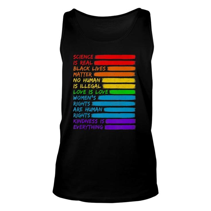 Science Is Real Black Lives Matter  Lgbt Rainbow Flag  Unisex Tank Top