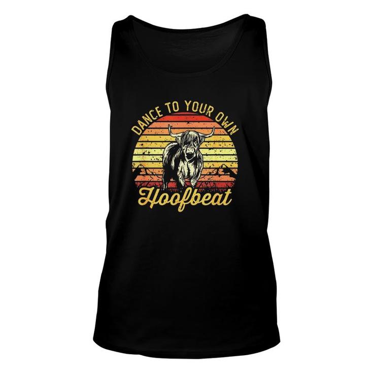 Scottish Highland Cow Dance To Your Hoofbeat Cattle Farmers Unisex Tank Top