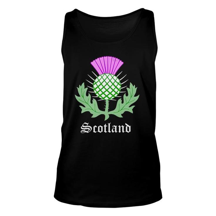 Womens Scottish Thistle Flower Celtic Symbol Scotland V-Neck Tank Top