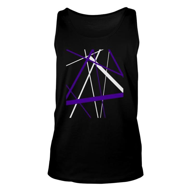 Seamless Abstract White And Lilac Strips Pattern Unisex Tank Top