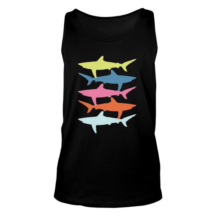 Shark Vintage Fish Summer Fishing Fisherman Gift Beach Surf Unisex Tank Top