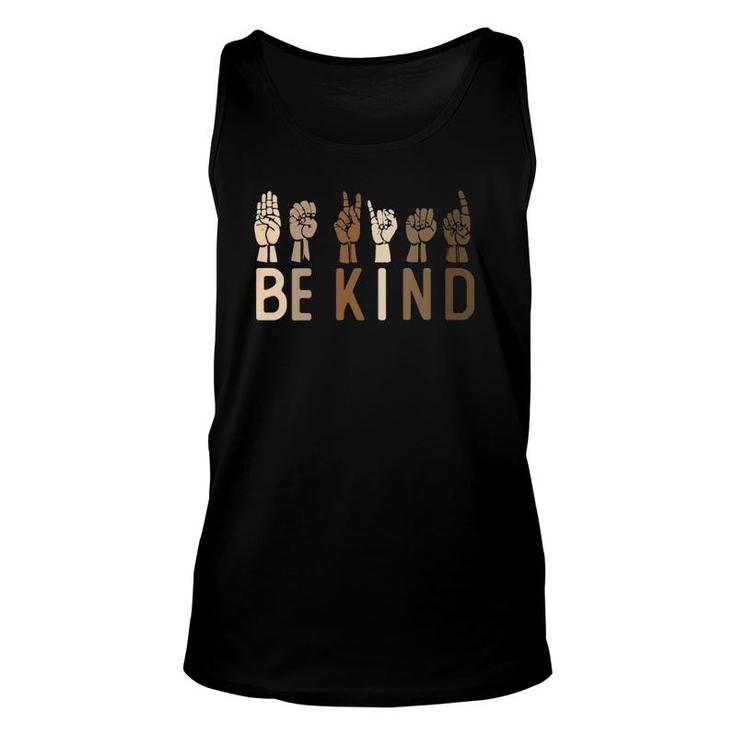 Womens Sign Language Be Kind Asl Kindness Hand Talking Finger Signs Tank Top