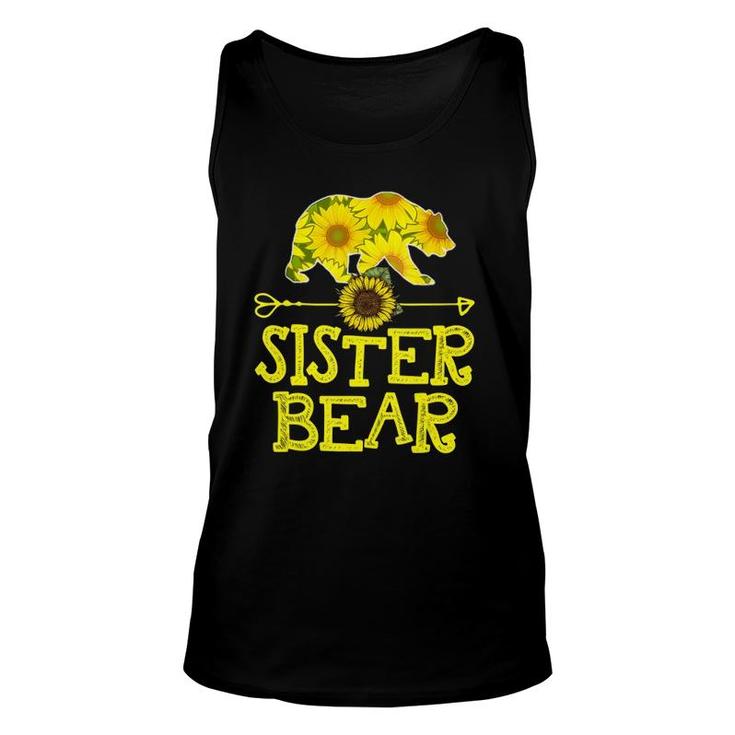 Sister Bear Sunflower Funny Mother Father Gift Unisex Tank Top