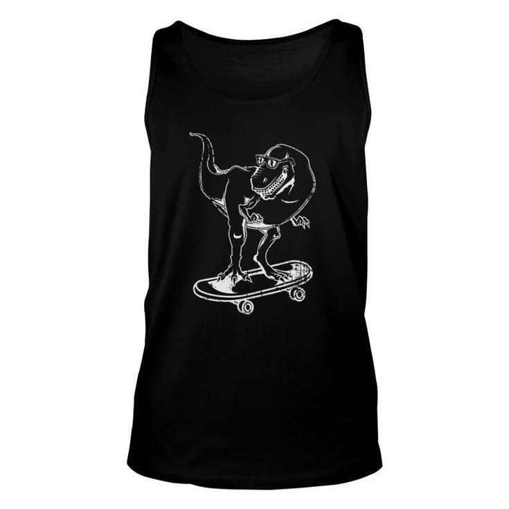 Skateboarding Dinosaur Lover Skateboarding Gift Unisex Tank Top
