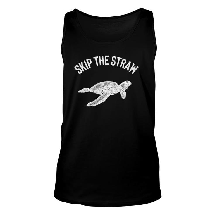 Skip Straw Environment Ocean Protect Turtle No Plastic Unisex Tank Top