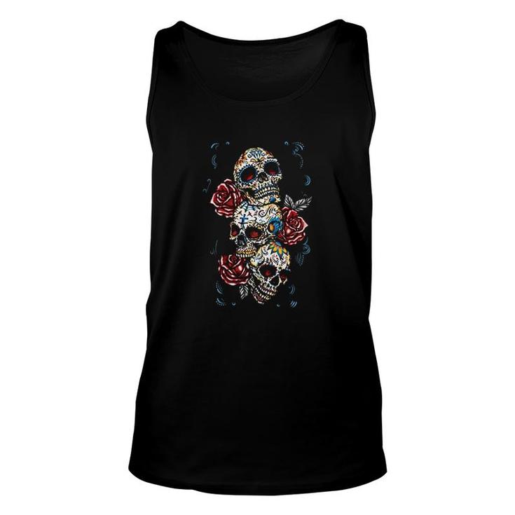Skulls And Roses  Day Of The Dead Unisex Tank Top