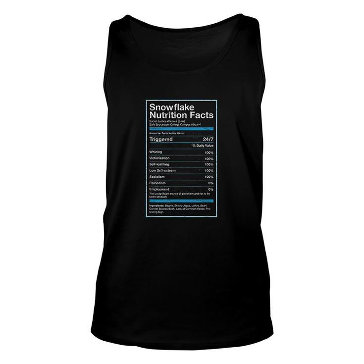 Snowflake Nutrition Facts Unisex Tank Top