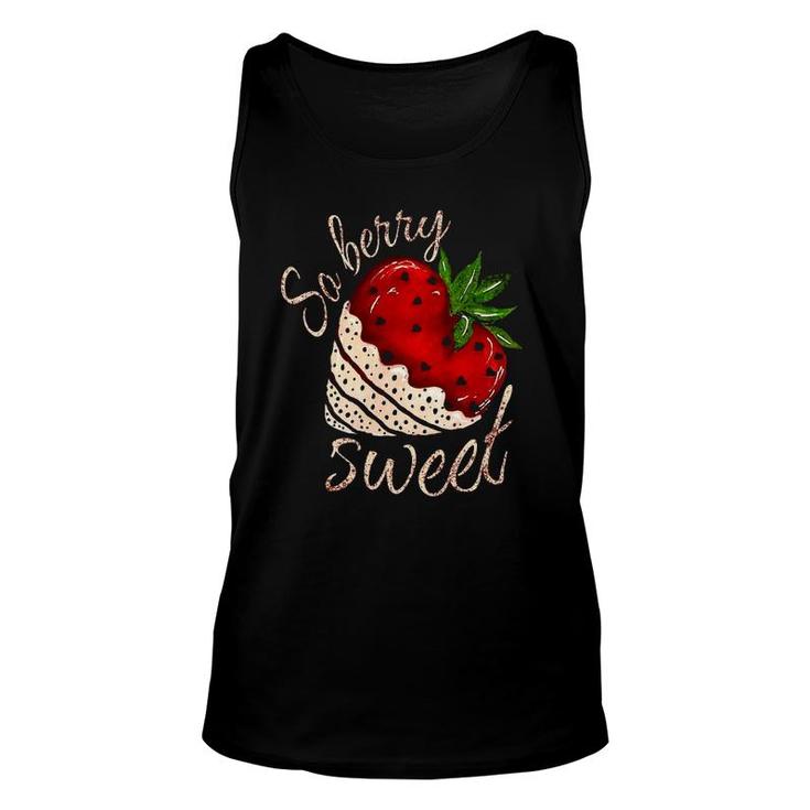 So Berry Sweet Strawberry Valentines Day Unisex Tank Top